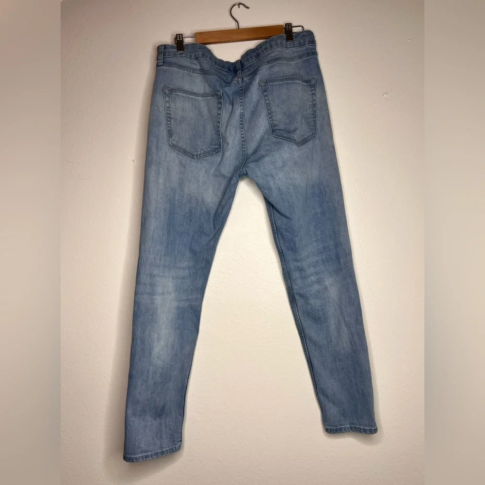 Topman Blue Stretch Skinny Jeans